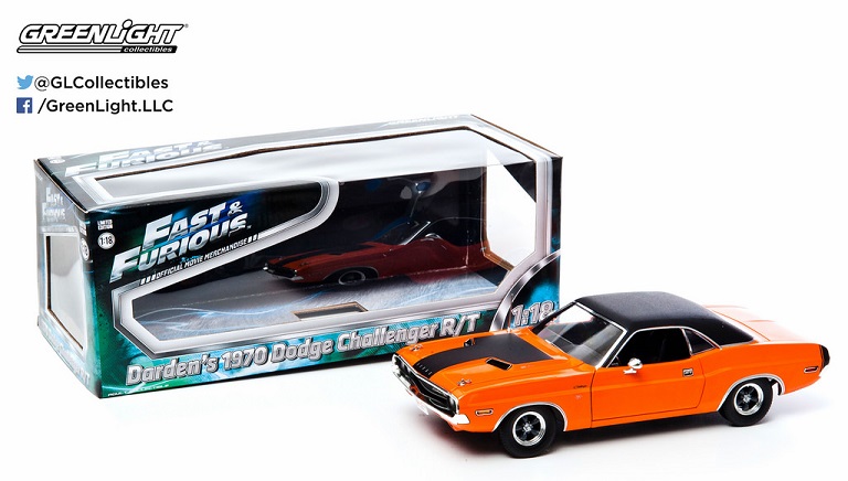 Greenlight 1/18 Dodge Challenger R/T Orange F&F 1970